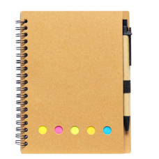 Блокнот В6 на спіралі 64ар. з набором стікерів та ручкою