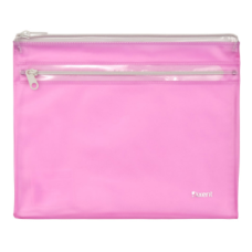 Папка-конверт на блискавці  А5, прозора рожева Axent