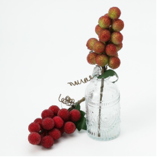 Гілка ягода в цукрі декоративна 20см