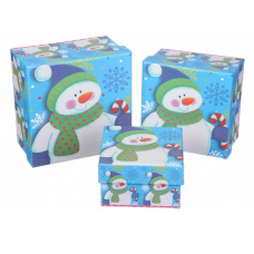 Новорічна подарункова коробка Сніговик S