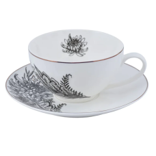 A0530-CS410-C Чашка чайна з блюдцем 400 мл «Astera» Charm Floral Black Color