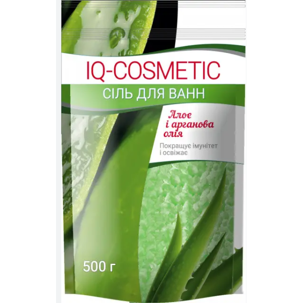 IQ-Cosmetic сіль д/ванни 500г алое/арганова олія
