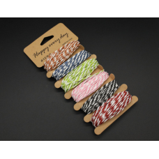 Мотузка джут натуральна кольорові 5м "6 кол."