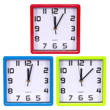 Настінний годинник Х2-31 "Квадрат чорний/білий" 19,5*19,5*4см