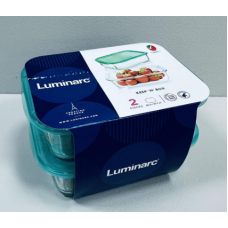 Q1411 Набір ємностей для їжі прямокутних з кришками 2 пр. «Luminarc» Keep'n'Box Lagoon
