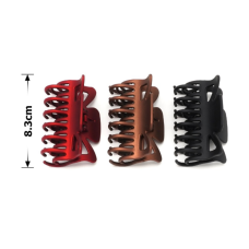 Заколка-краб 8,3см з подвійними зубами матові 26836