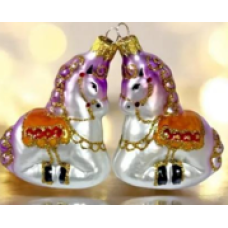Скляна іграшка Коник на качелі 1011
