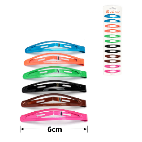 Заколка ТИК-ТАК кольорова 12шт/уп