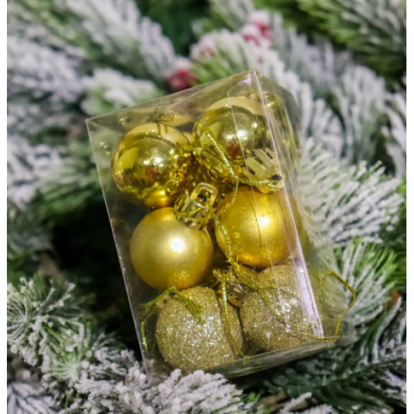 Ялинкова іграшка Д30мм пак. 12шт/уп. №6001-3 (450) (24592)