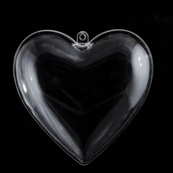 Декор серце прозоре пластик