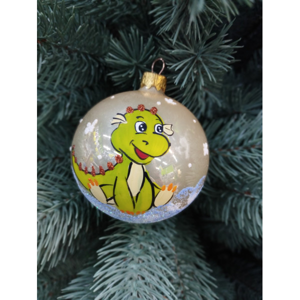 Ялинкова іграшка Дракон 80мм скло