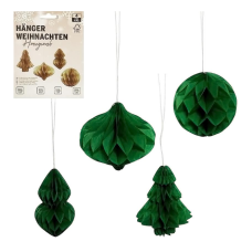 Набір підвісних паперових новорічних прикрас 4шт “Фігури” CG-3