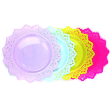 Тарілка №909 пластик коло з мереживом 24см 01483