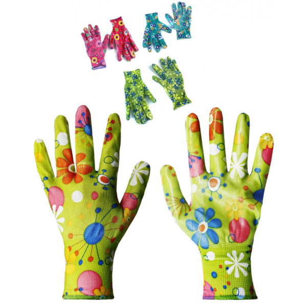 Рукавички прогумовані жіночі з малюнком Х4-2