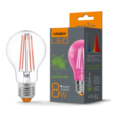 LED ЛАМПА VIDEX Filament 25883 A60FF 08W E27 1200K 220V (ФИТОЛАМПА)