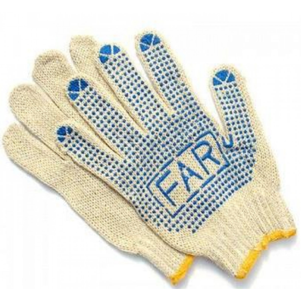 Рукавички FAR х/б, Залиті піною, Оранж, Прогумрвані