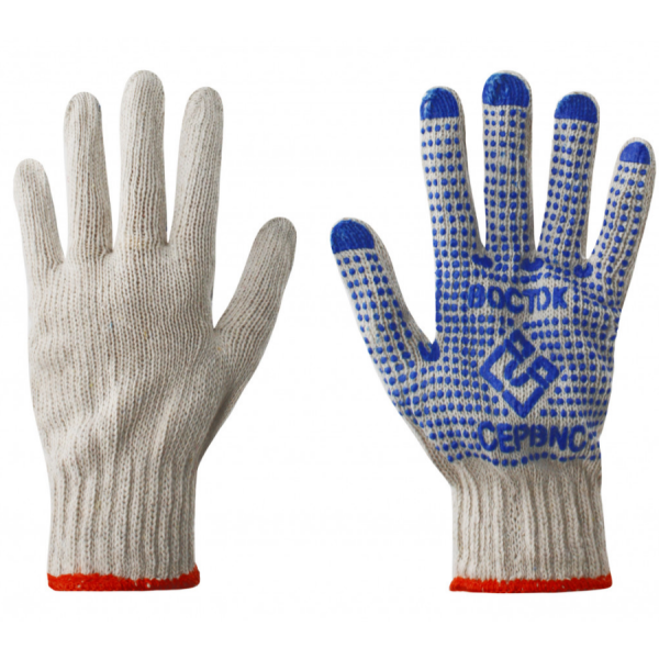 Рукавички FAR х/б, Залиті піною, Оранж, Прогумрвані