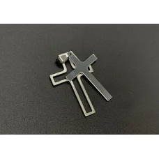 Підвіски з нержавіючої сталі. Подвійний хрест. 43х29мм