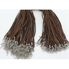 Шнурок на шию. Колір коричневий. 1шт Замш