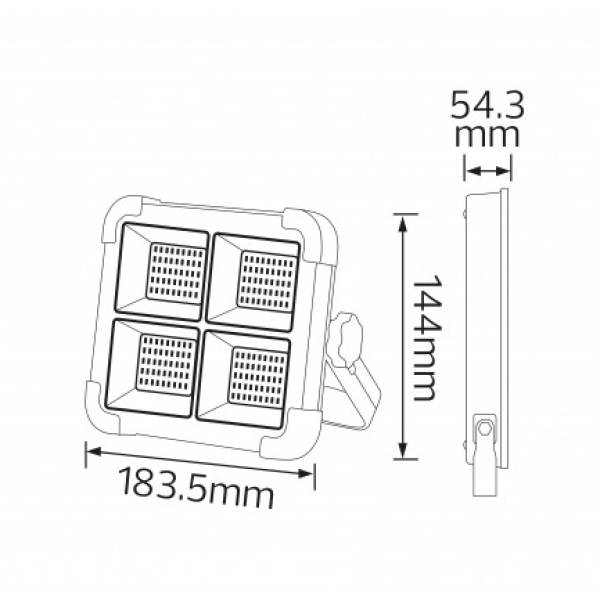 Прожектор на сонячній панелі +USB-C SMD LED 200W 1466Lm 6400K IP44