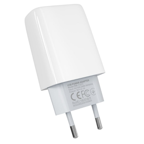 Мережевий Зарядний Пристрій Ridea RW-11011 Element 2.1 A (Чорний)