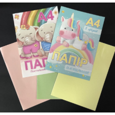 Папір кольоровий "ПАСТЕЛЬНІ КОЛЬОРИ" А4 8 кол., 8 арк., Арт. 11948,