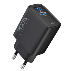 Мережевий Зарядний Пристрій Ridea RW-20220 Rapid Duo 1USB/1USB-C QC/PD 20W (Чорний)