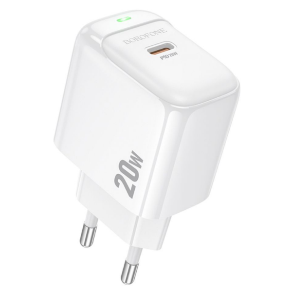 Мережевий Зарядний Пристрій Borofone BAS43A 1USB-C PD/QC 20W (Бiлий)