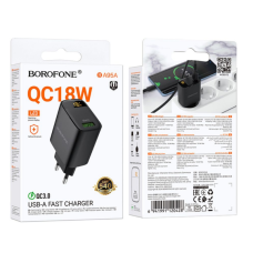 Мережевий Зарядний Пристрій Borofone BA95A 1USB QC 18W Led Display (Чорний)