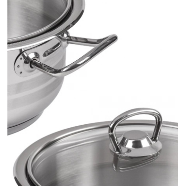 55880-26 Каструля "Lessner" Rica з нержавіючої сталі з кришкою 8,5л