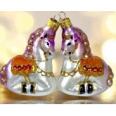 Скляна іграшка Коник на качелі 1011