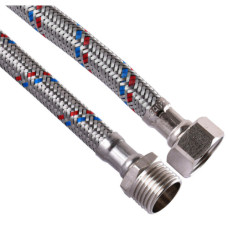 Шланг нержавіюча сталь ECO FIX 1/2"х1/2" ЗВ 1,0м. EPDM (000014984)