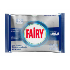Антибактеріальні вологі серветки для прибирання Fairy Platinum, 10 шт