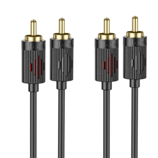 Кабель Aux Hoco UPA29 dual RCA to dual RCA 1.5m (Чорний)