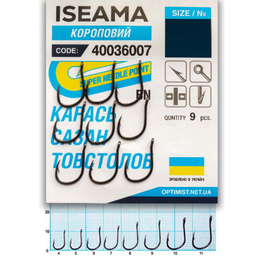 Гачки Optimist Iseama  BN (карась, сазан, товстолоб)