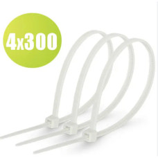 Стяжка кабельна 4х300 біла(100шт)/80 HOROZ