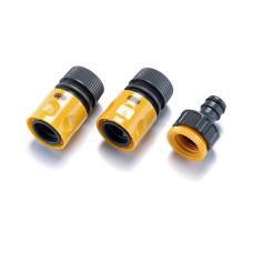 Набір для шланга 1/2'': конектор 1/2'' аквастоп, конектор 1/2'', адаптер 1/2'' + 3/4''  (СИЛА)