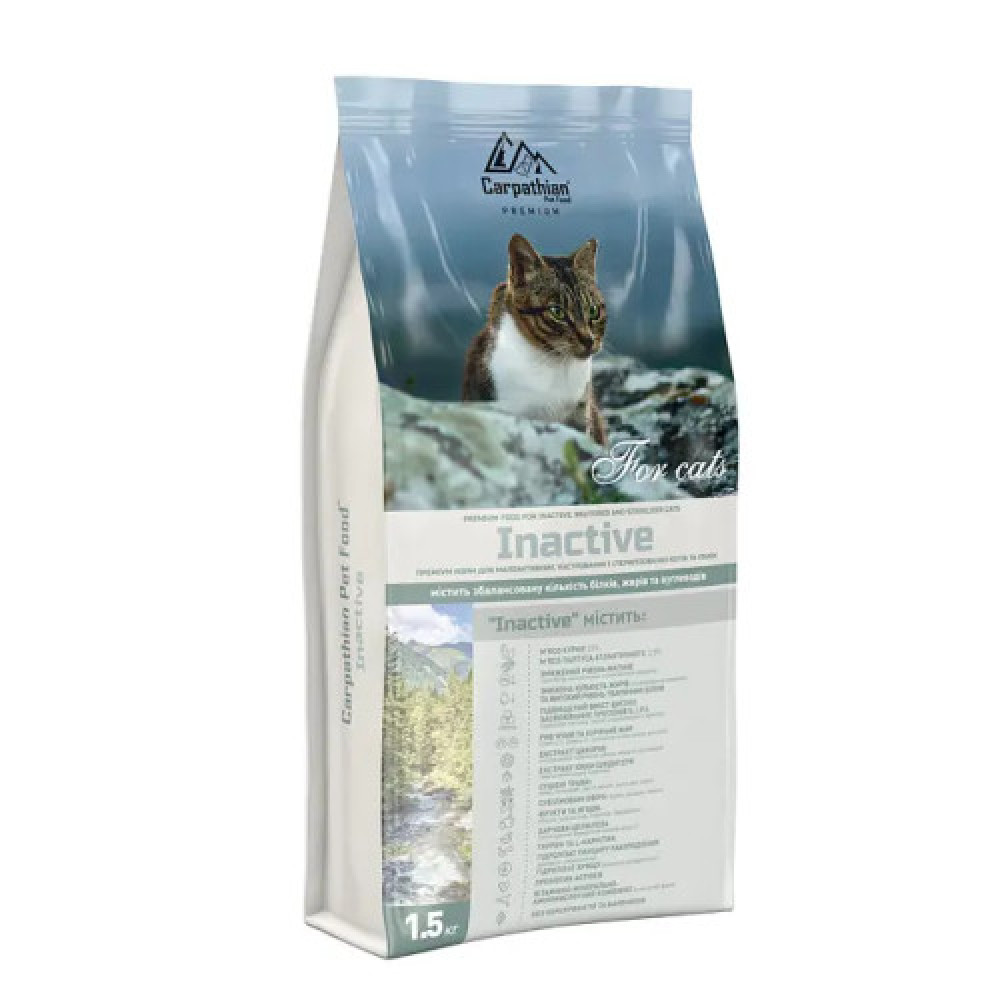 Сухий корм Carpathian Pet Food-Inactive 1.5кг кастр. та стериліз. котів 4820111140923