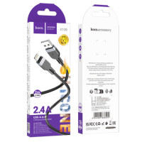 Кабель Hoco X109 Silicone Lightning 2.4A 2m (Чорний)