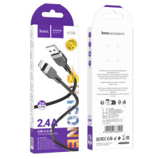 Кабель Hoco X109 Silicone Lightning 2.4A 2m (Чорний)