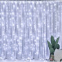 Гірлянда 160 LED 2*2м Штора USB+ДУ сил. провід Холодний білий (8942)