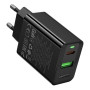 Мережевий зарядний пристрій Hoco CS95A 1USB/1USB-C QC/PD 30W (Чорний)