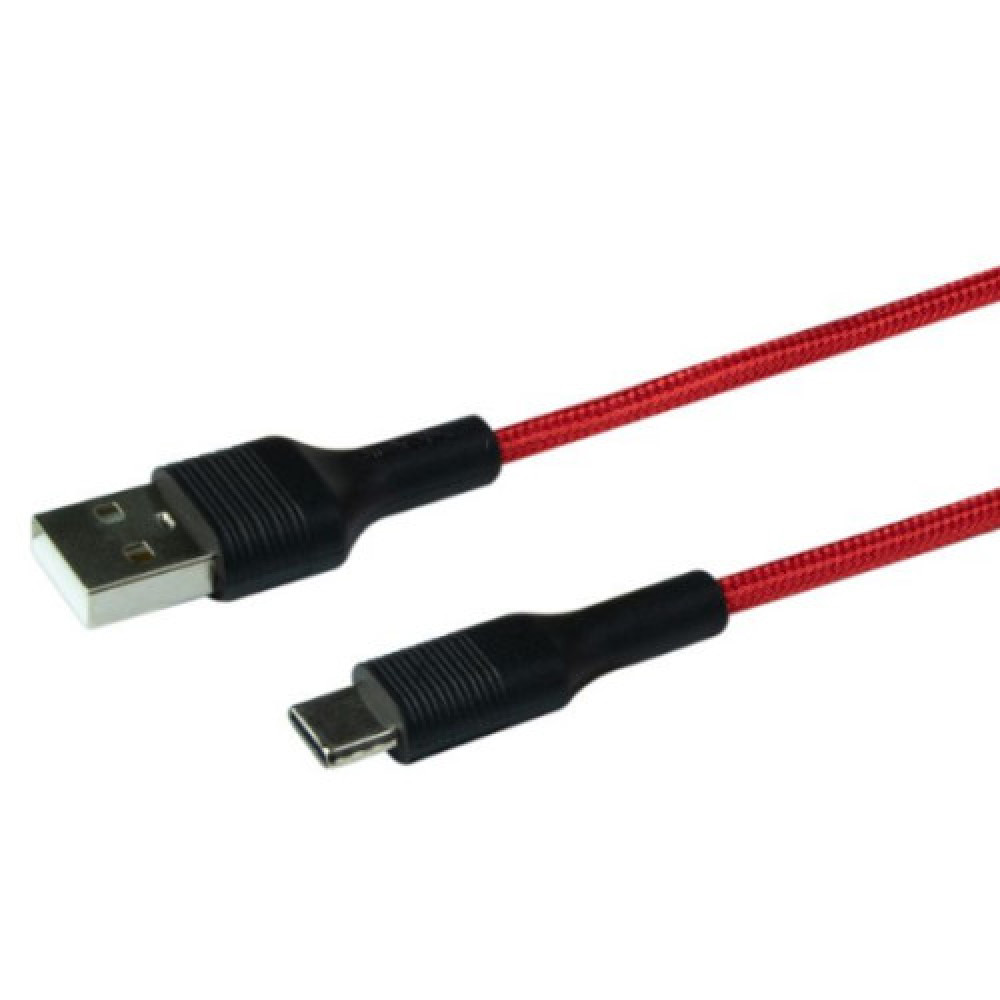 Кабель USB Ridea RC-M122 Fila Type-C 3A (Червоно-Чорний)