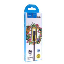 Кабель USB Hoco DU26 Long 8mm Plug Type-C 3A (Чорний)