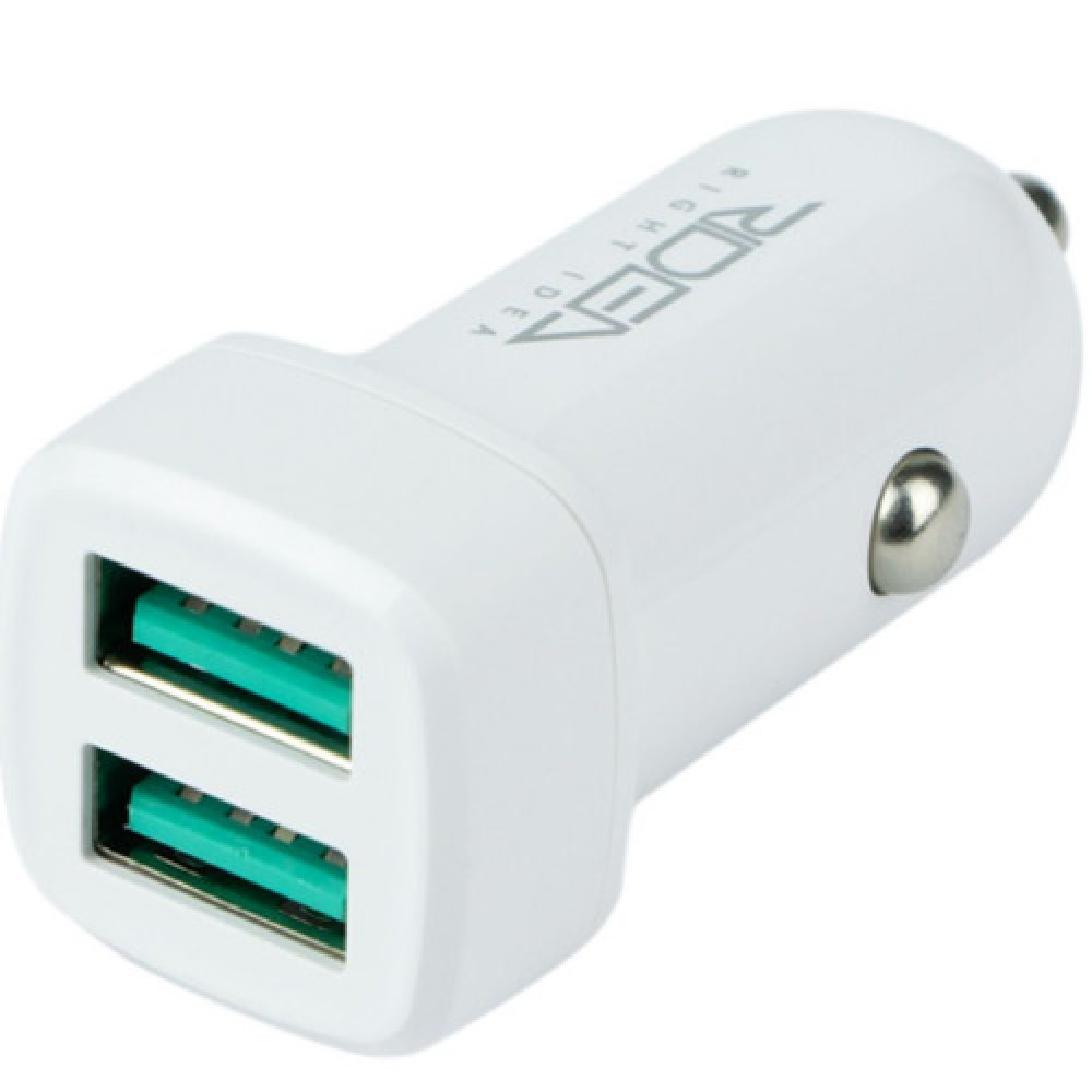Автомобільний Зарядний Пристрій Ridea RCC-21312 Grand Lightning 2USB 2.4 A (Бiлий)