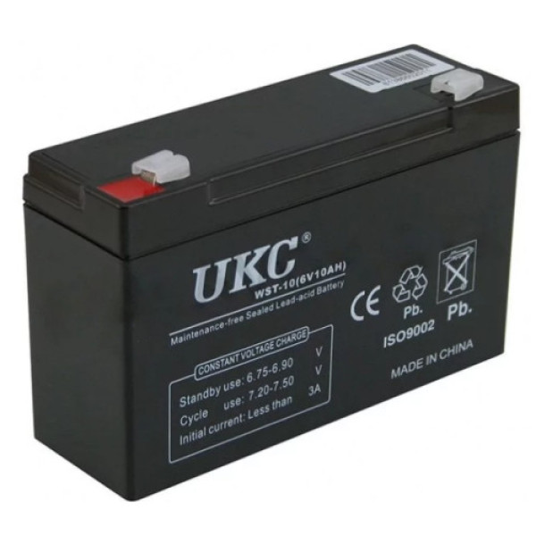 Акумулятор BATTERY 6V 10A UKC свинцевий акумулятор