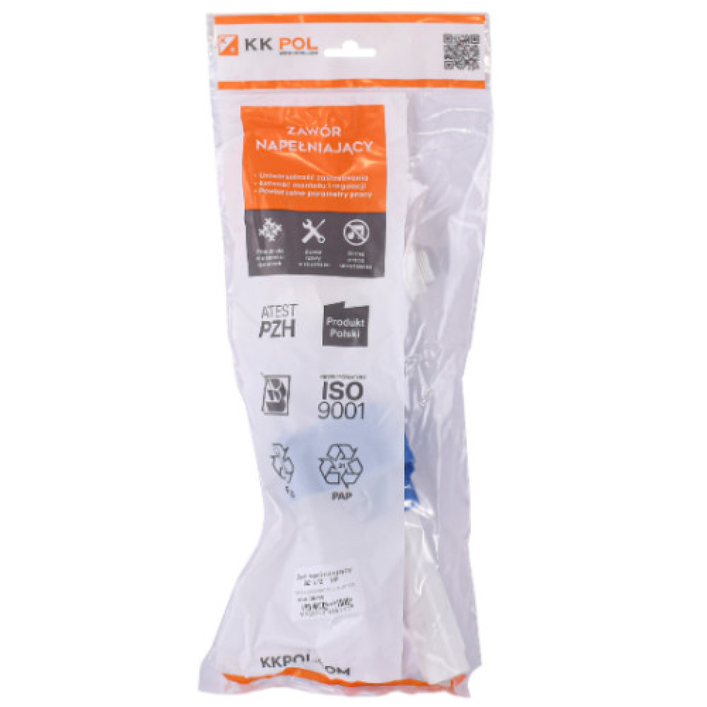 Клапан заповнення K.K.POL 350/ZN2/105-00-T0, 1/2″ РР, бок. пластик