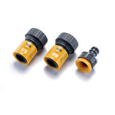 Набір 3/4''конектор 3/4''аквастоп,коннектор 3/4'',адаптер 1/2''+3/4'' (СИЛА)551202