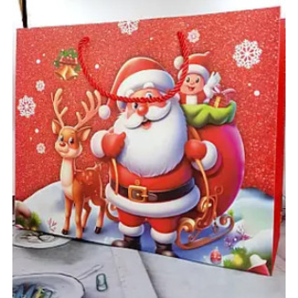 Пакет великий "Новорічний" горизонтальний 46*32*15см