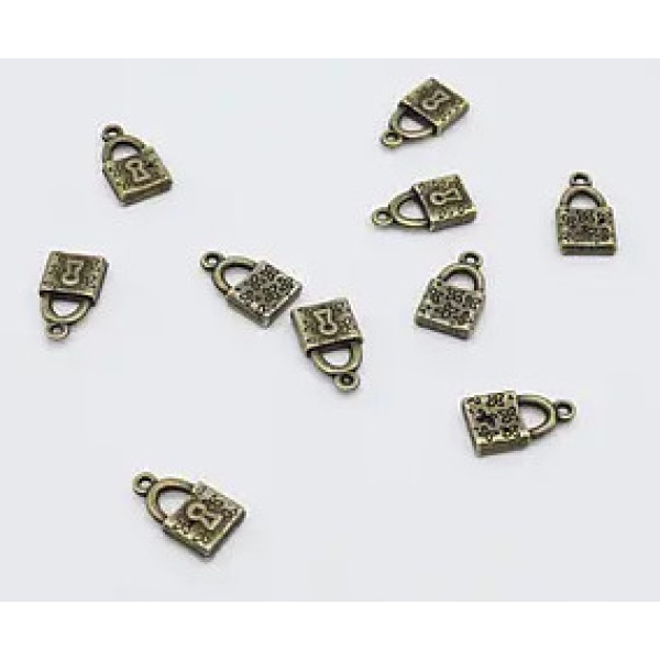 Металлические подвески античная бронза 18х10мм Замок (V-3578)